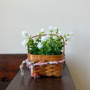 Vintage Basket with White Florals